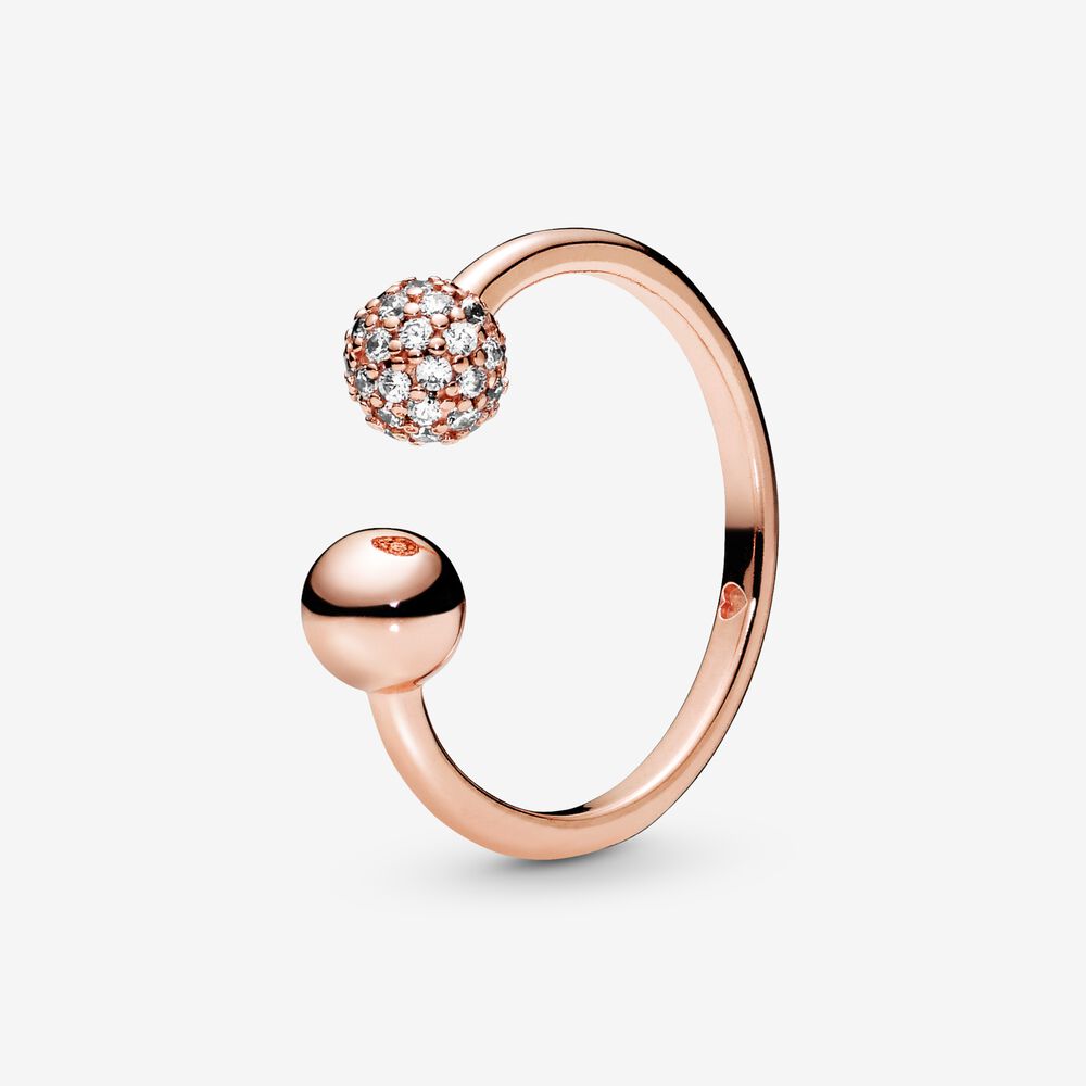 Polished & Pave Open Ring