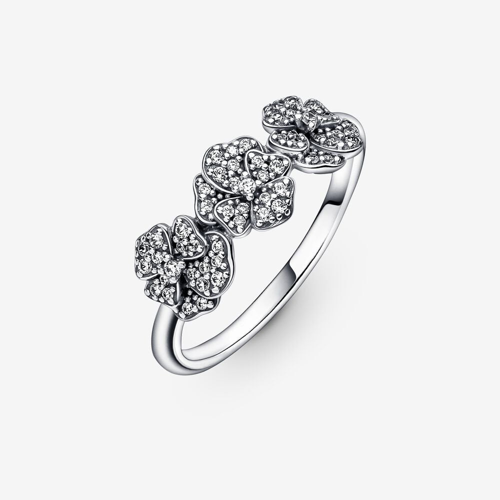 Triple Pansy Flower Ring