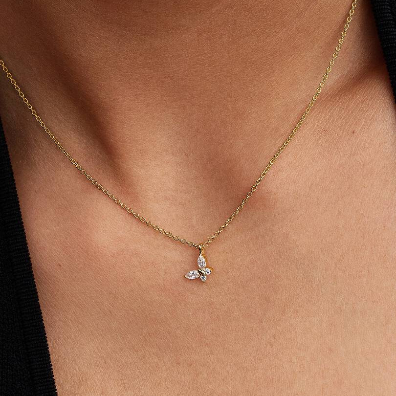 Butterfly Pendant Necklace Shine