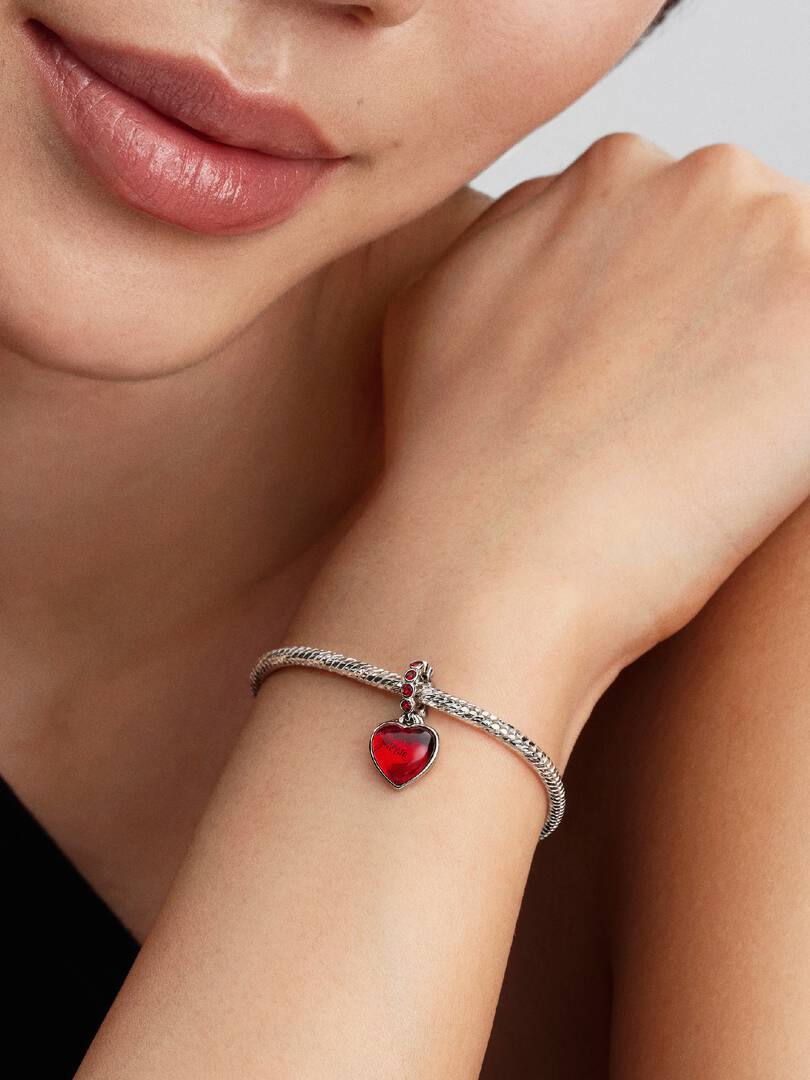 Red Murano Glass Heart Double