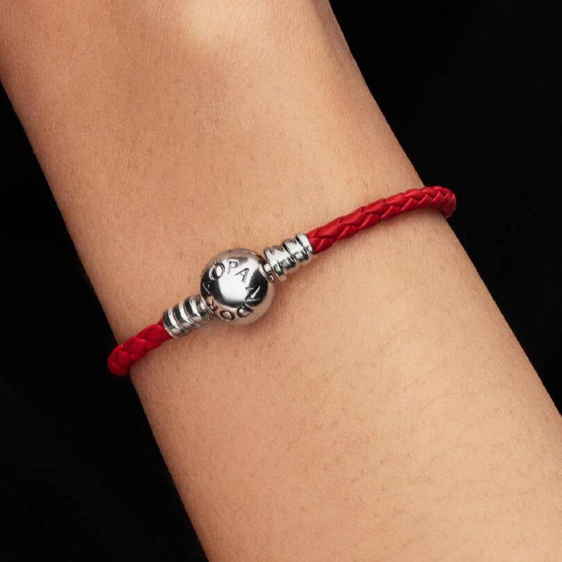 Red Braided Leather