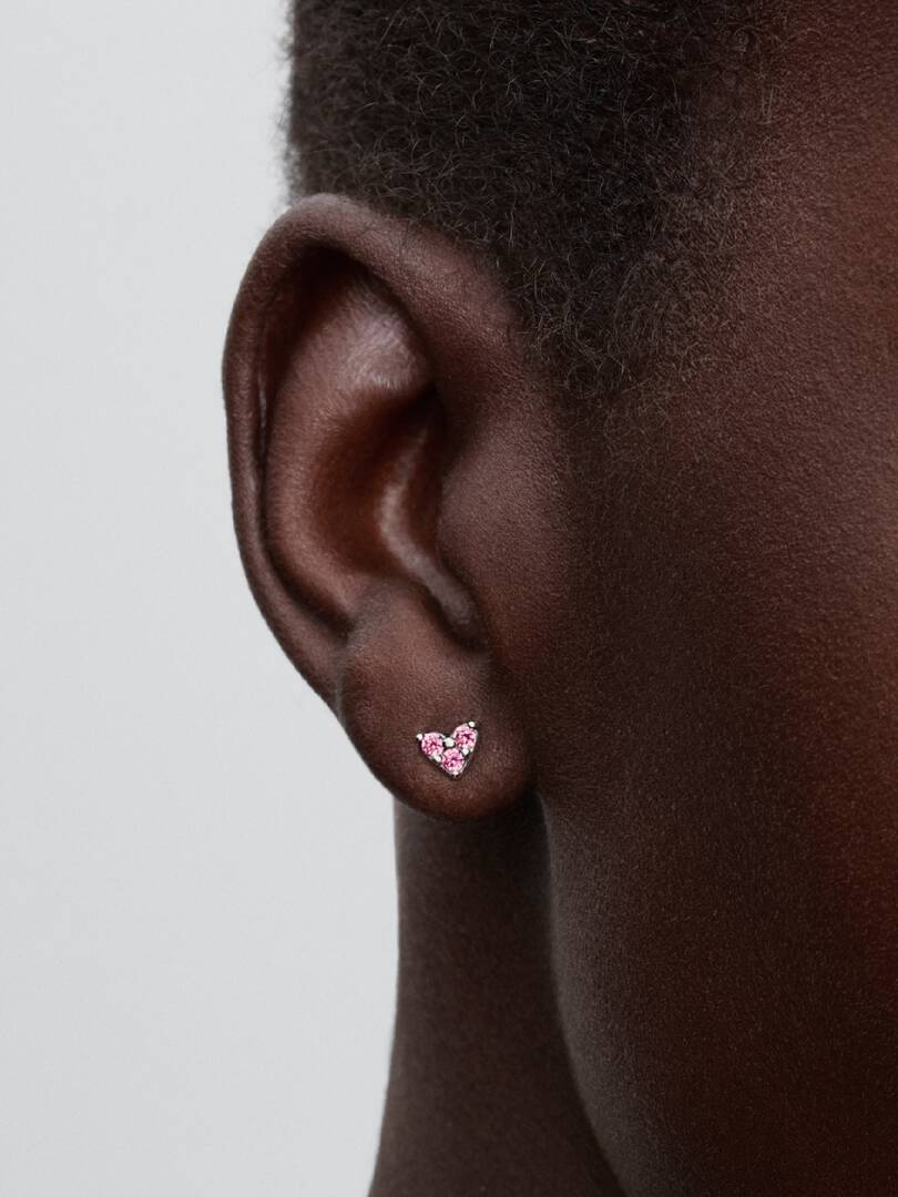 Triple Stone Pink Heart