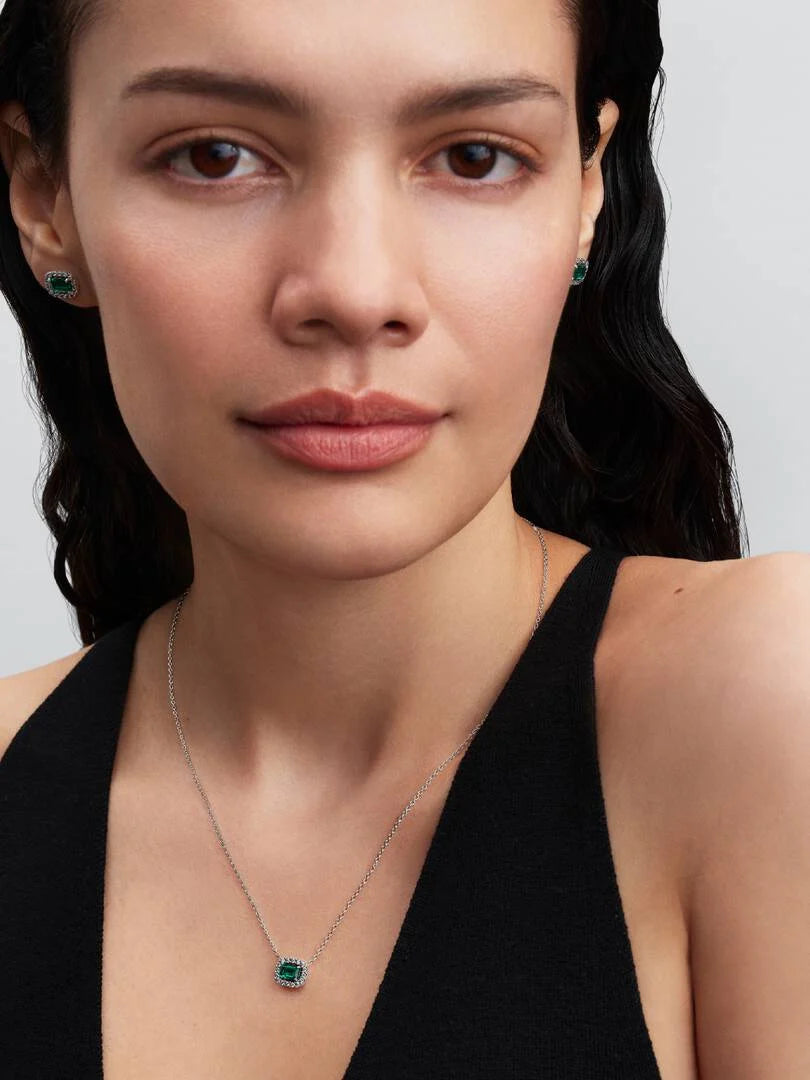 Rectangular Sparkling Green Halo