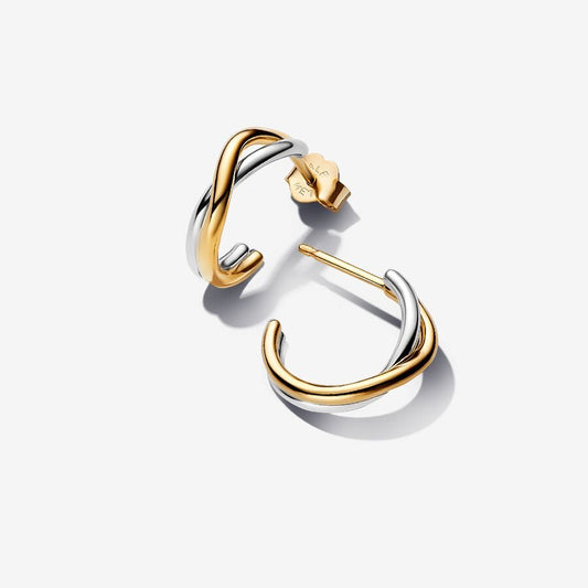 Two-tone Open Hoop Earrings