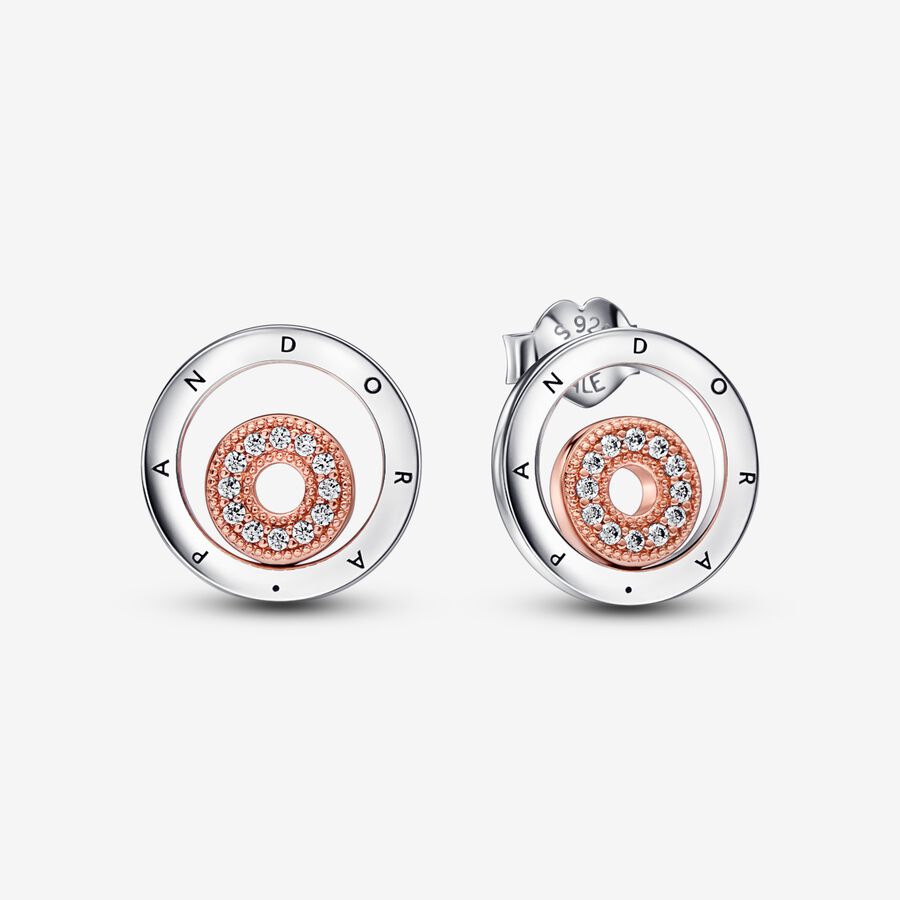 Two-tone Logo Circles Stud
