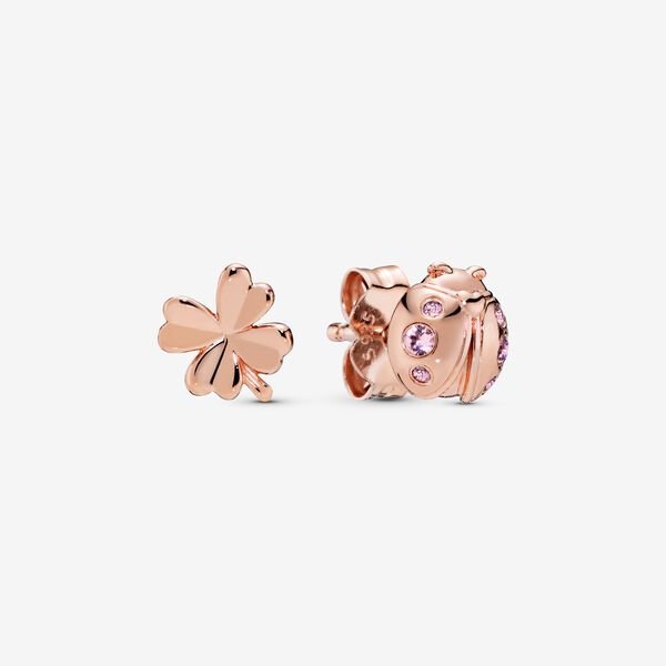 Four Leaf Clover & Ladybug Stud