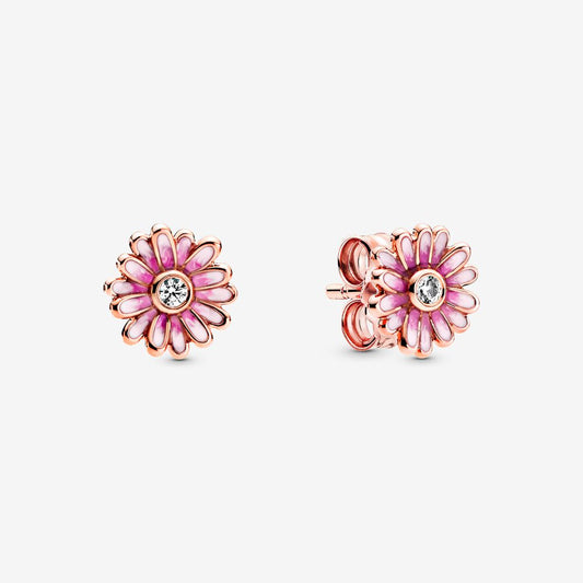 Pink Daisy Flower Stud