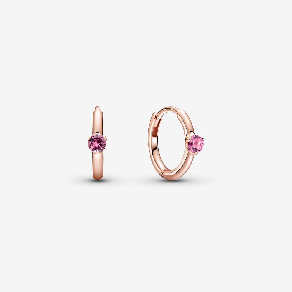 Solitaire Huggie Hoop