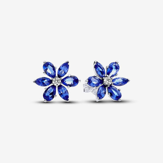 Sparkling Blue Herbarium Cluster Stud