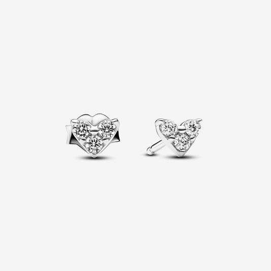 Triple Stone Heart Stud