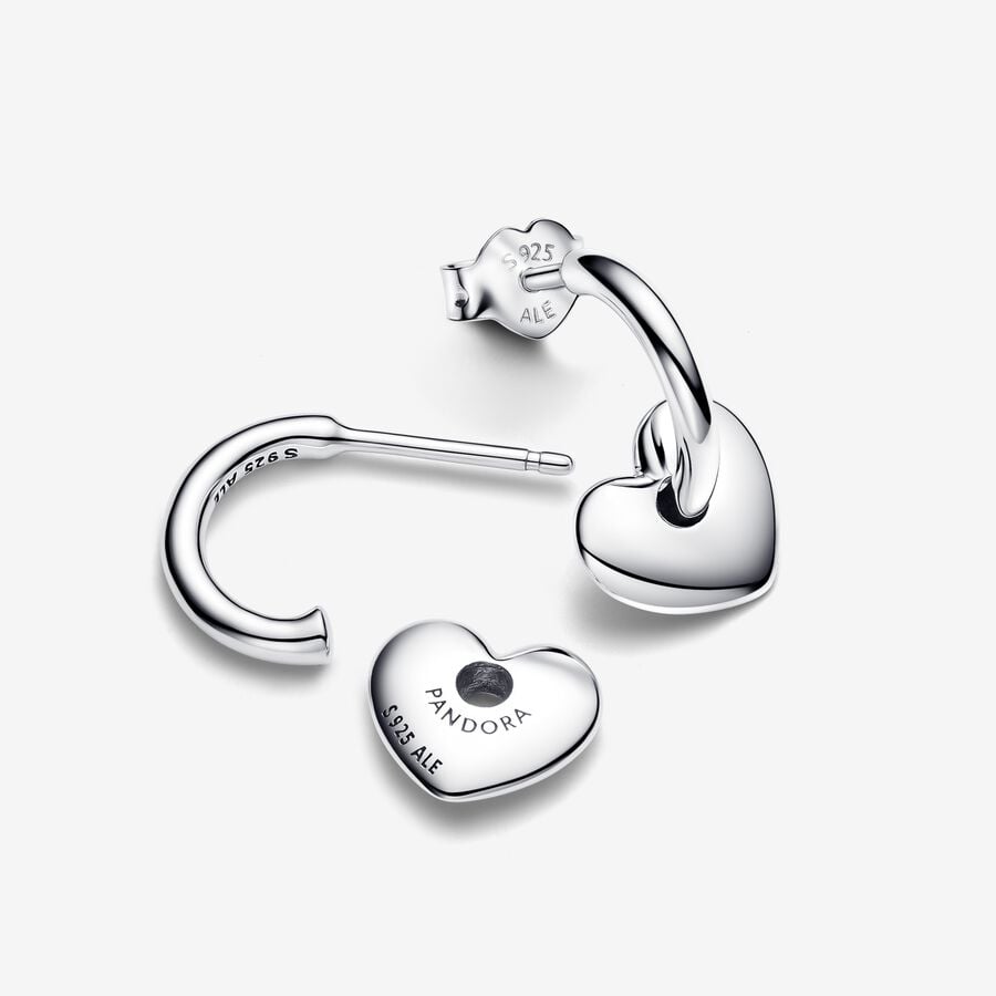 Heart Open Hoop Earrings