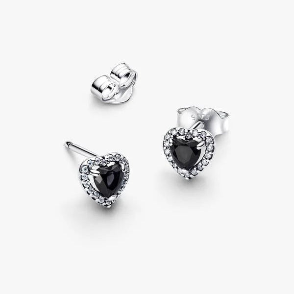 Elevated Black Heart Stud