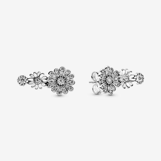 Sparkling Daisy Flower Trio Stud
