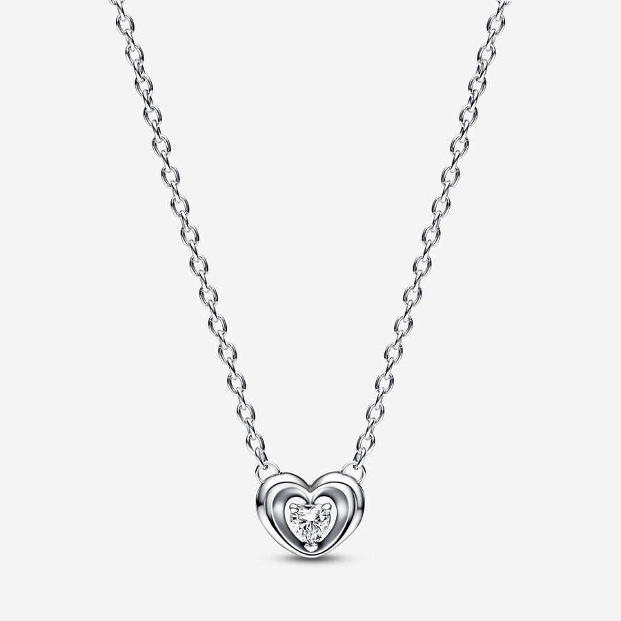 Radiant Heart & Floating Stone Necklace