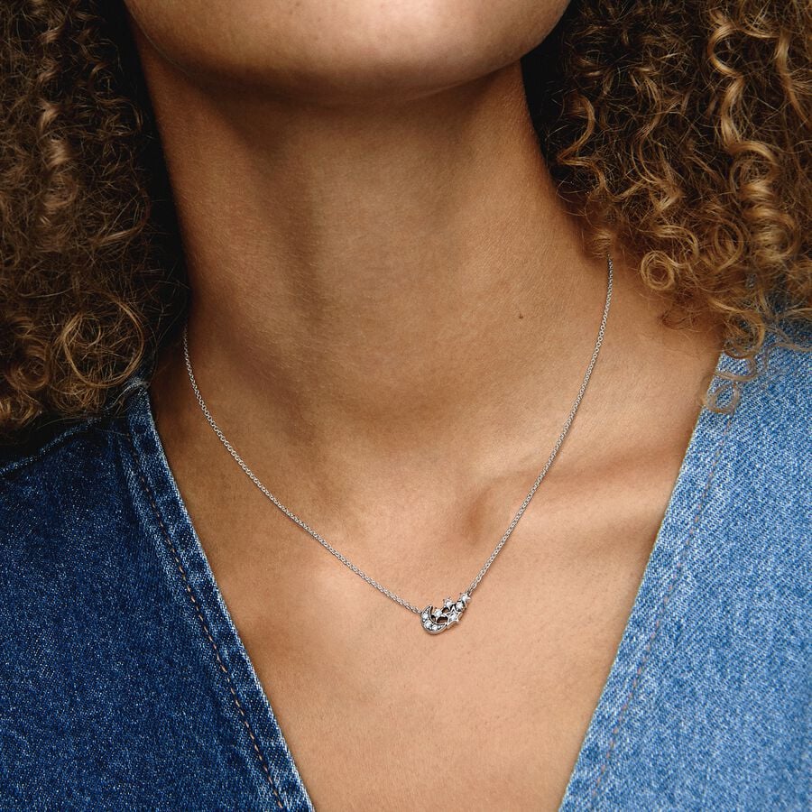 Sparkling Moon & Star Collier