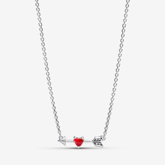 Arrow & Murano Glass Heart Necklace