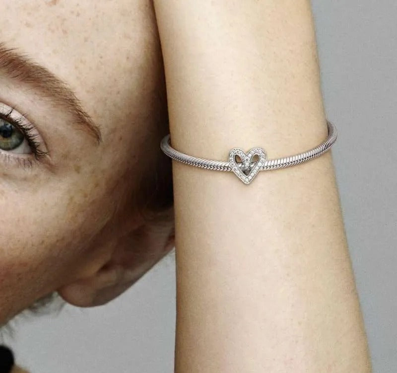 Sparkling Freehand Heart Charm