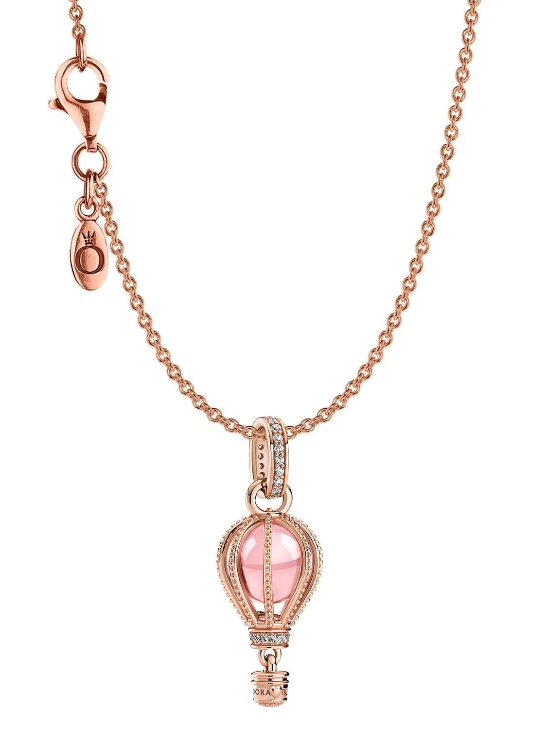 Sparkling Pink Hot Air Balloon Dangle Charm