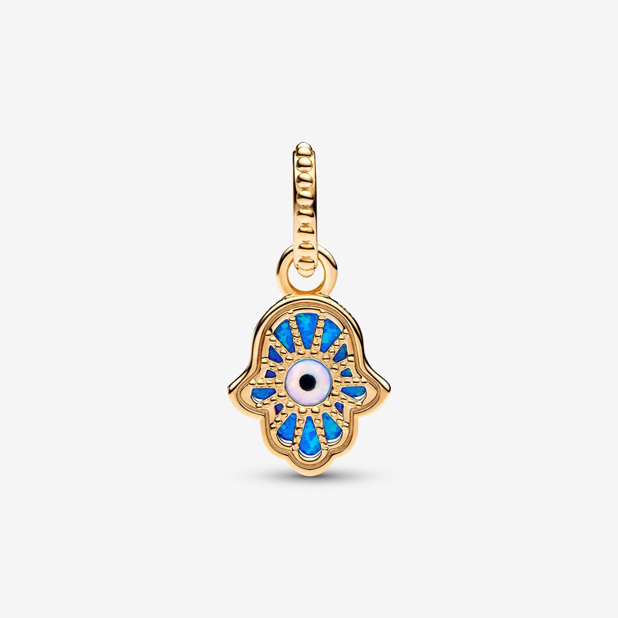 Opalescent Blue Hamsa Hand Dangle
