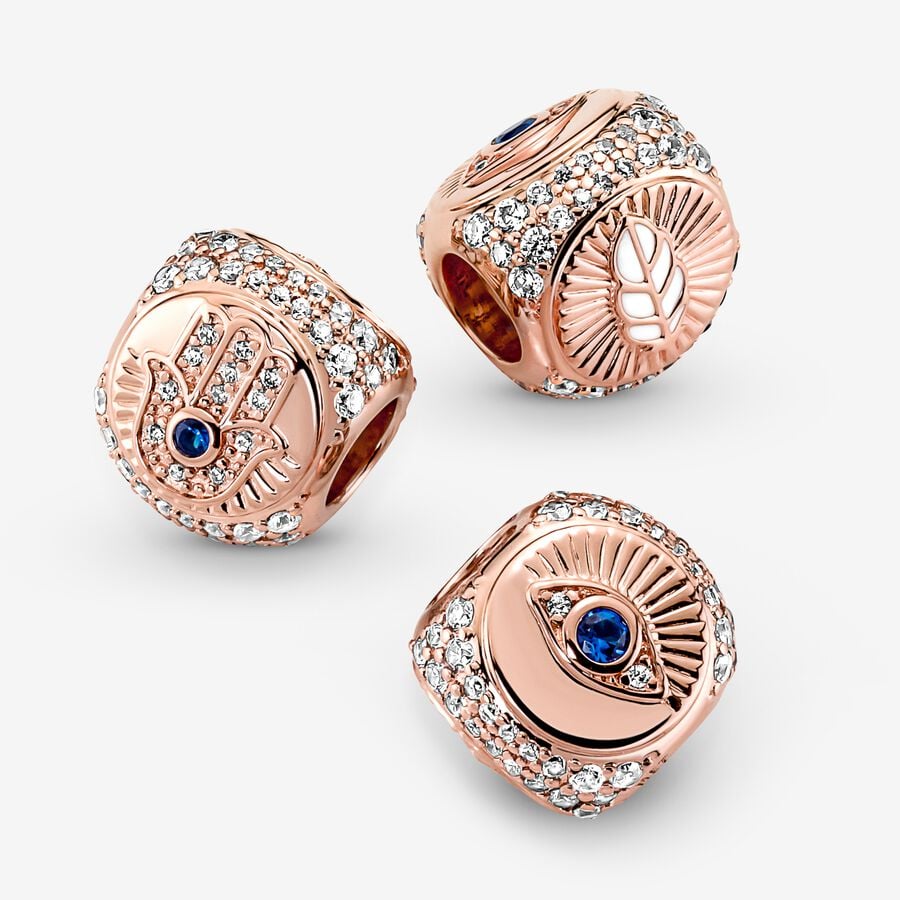 Hamsa, All-seeing Eye & Feather Three-sided Charm