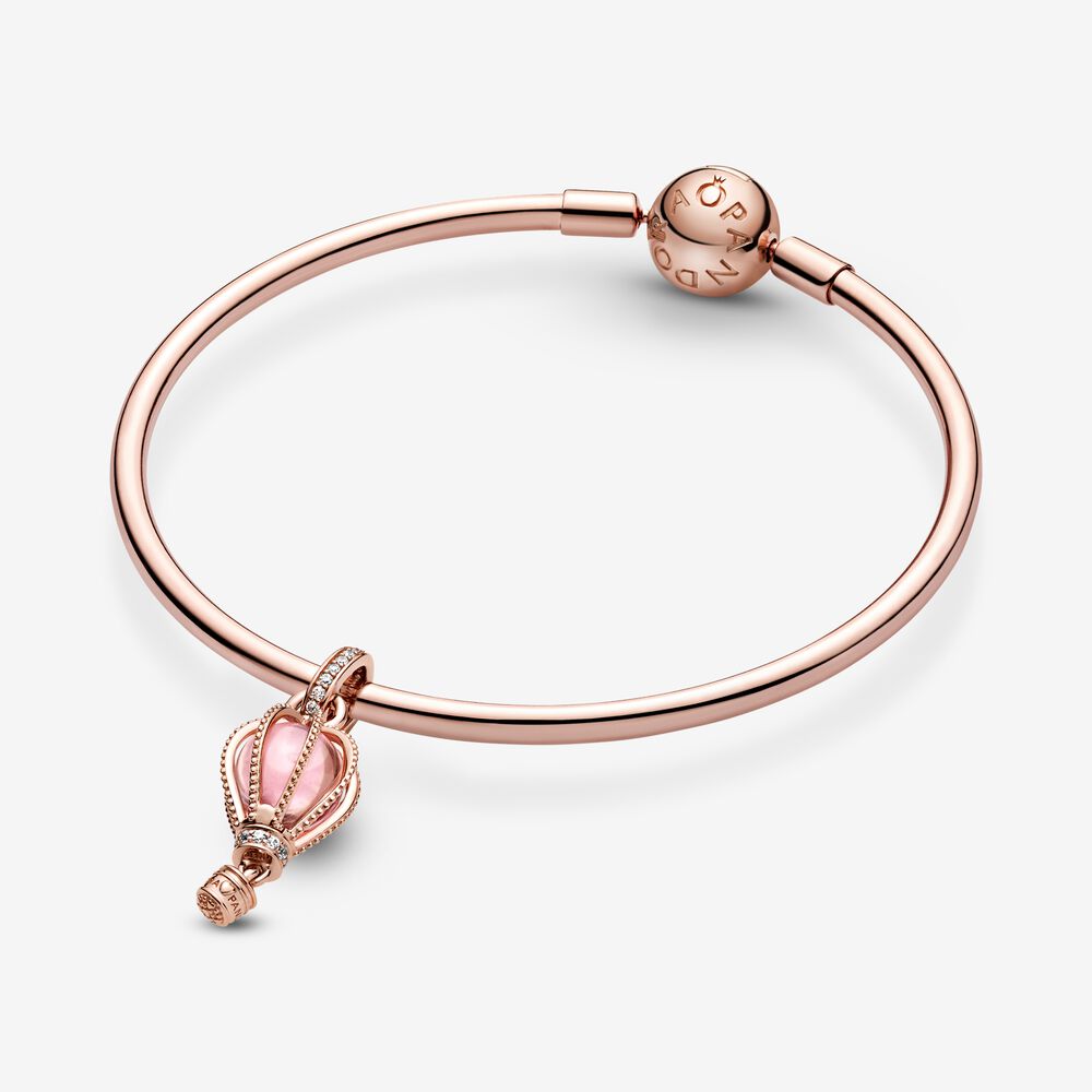 Sparkling Pink Hot Air Balloon Dangle Charm