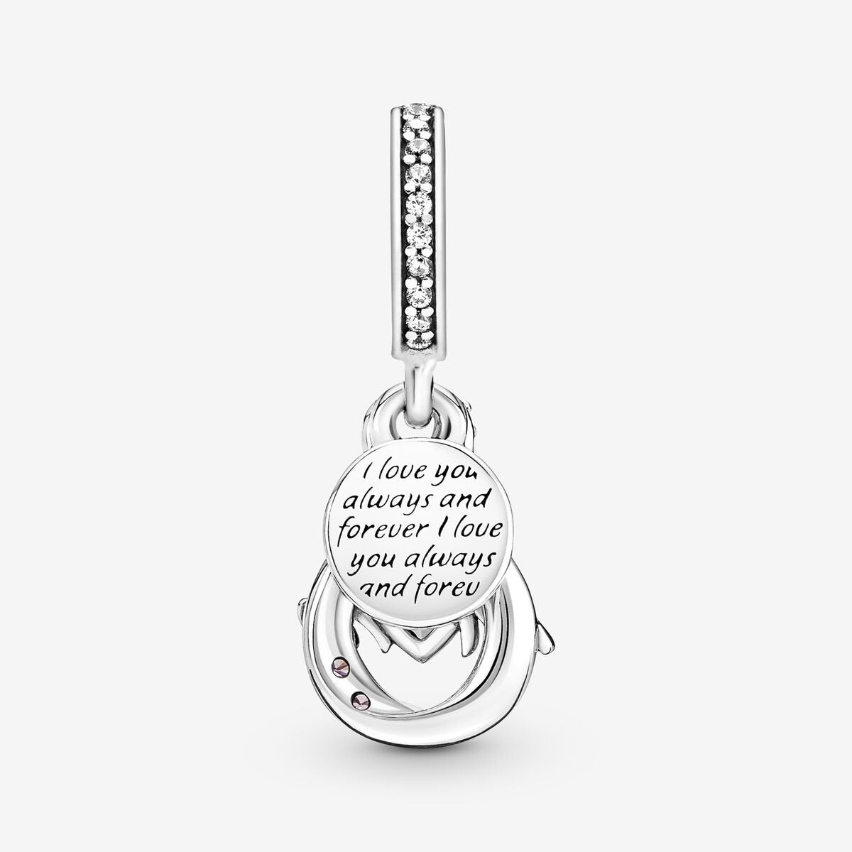 Mom Infinity Pavé Double Dangle Charm