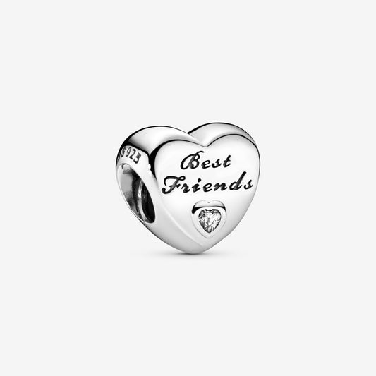 Friendship heart clear Charm