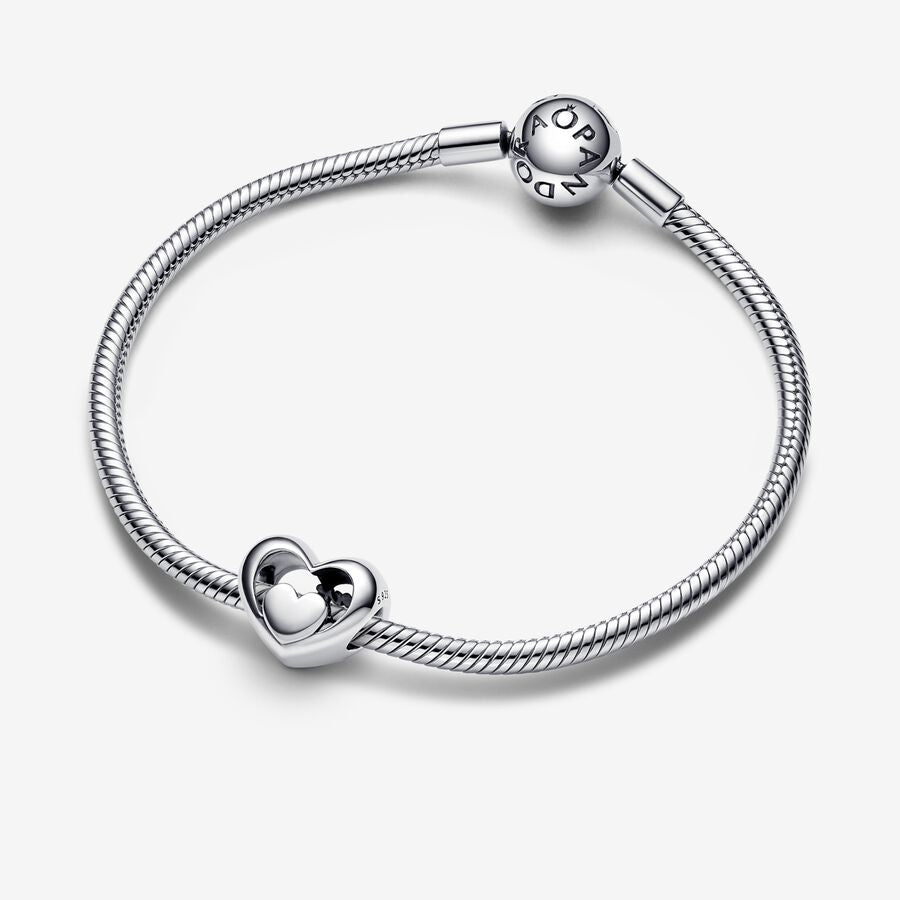 Openwork Heart & Script Charm