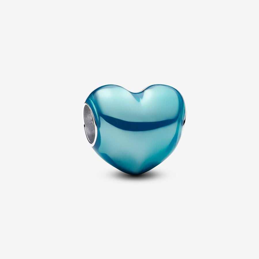 Metallic Sky Blue Heart
