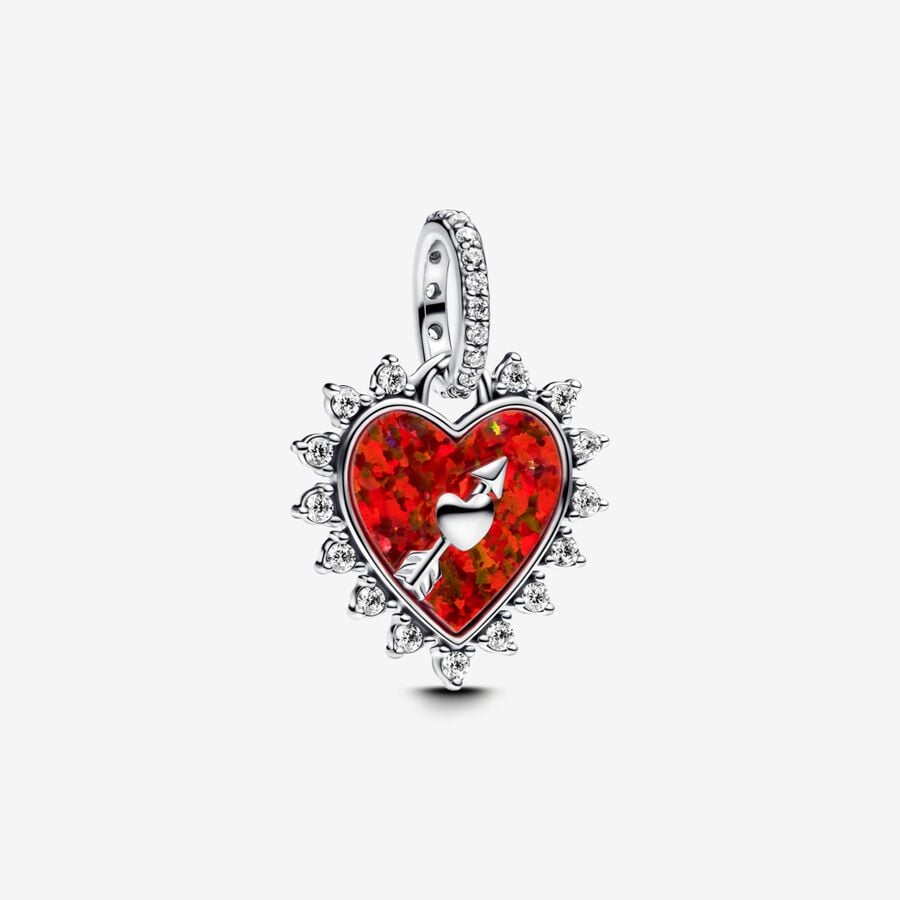 Spinnable Arrow Heart Dangle