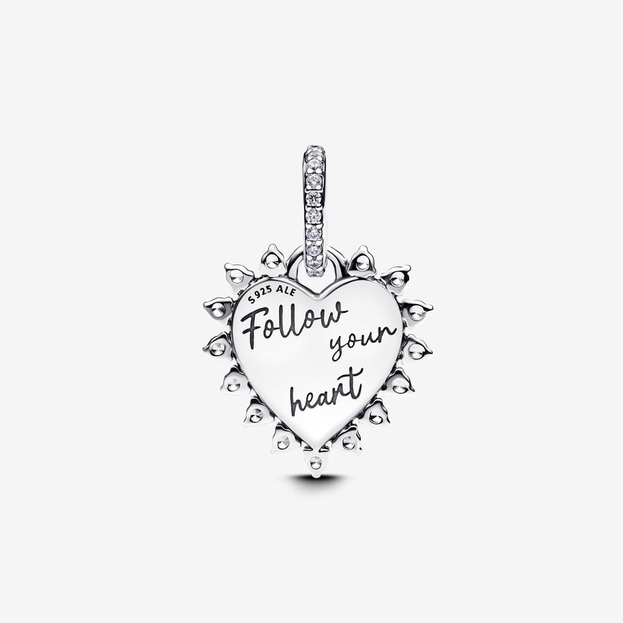 Spinnable Arrow Heart Dangle