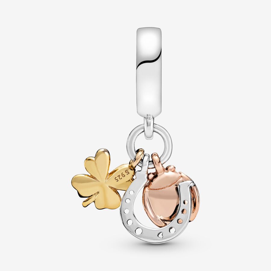 Horseshoe, Clover & Ladybug Charm