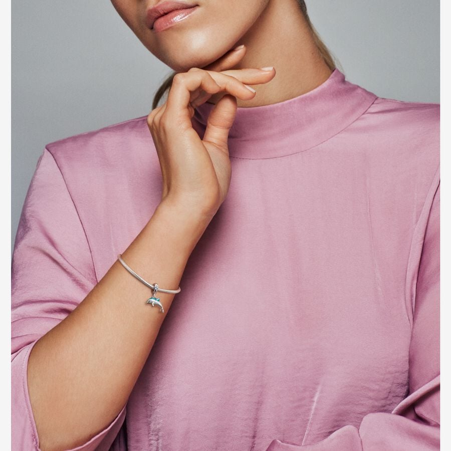 Shimmering Dolphin Dangle Charm