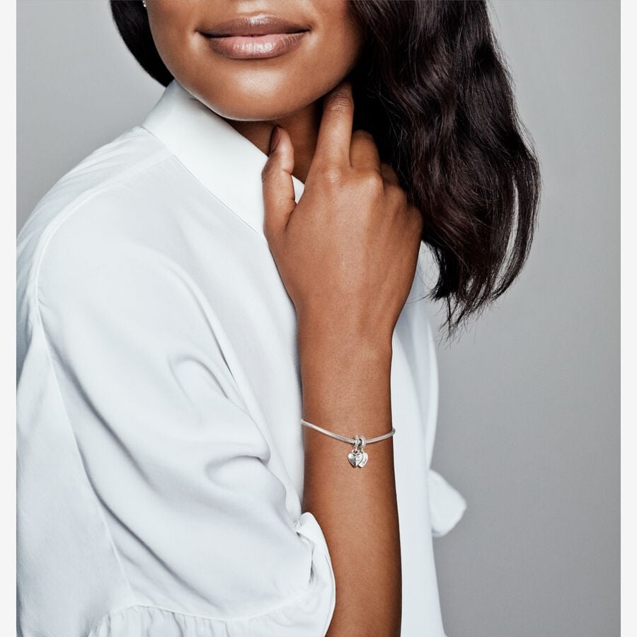 Double Heart Split Dangle Charm