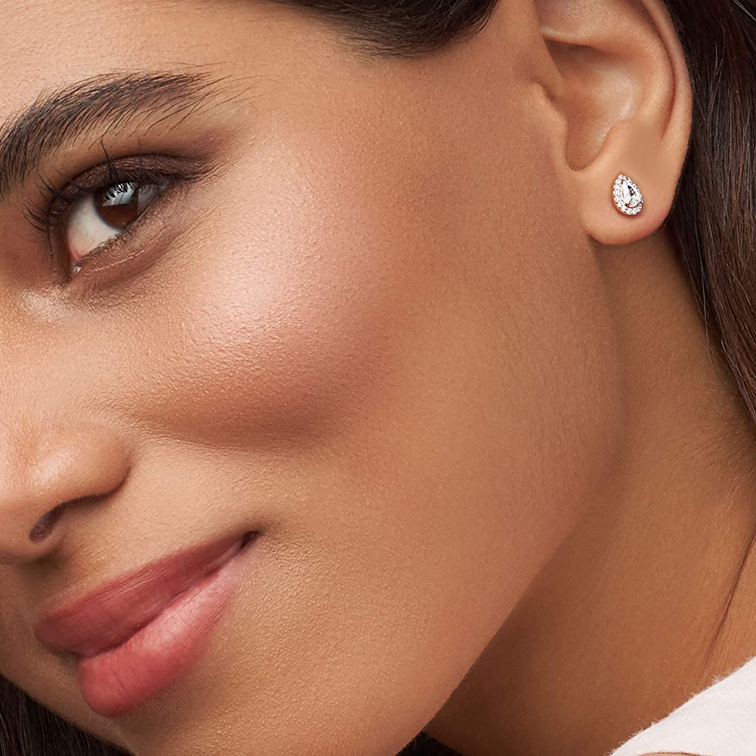 Radiant Teardrops Rose Stud