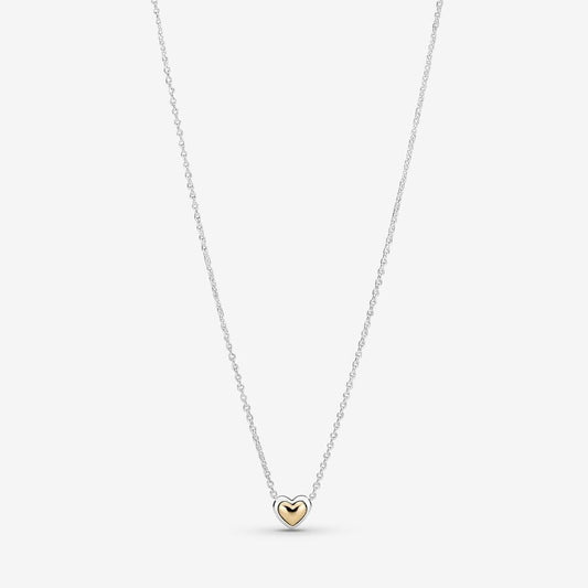 Domed Golden Heart Collier Necklace