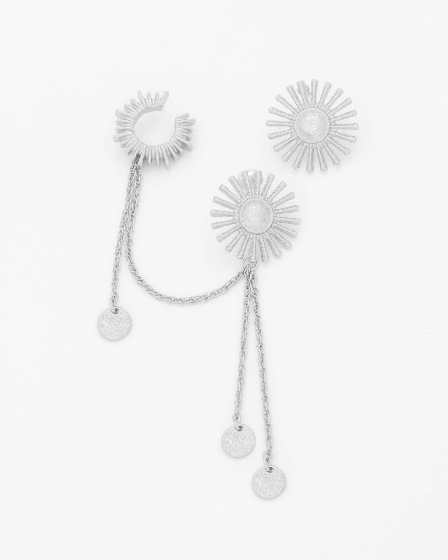 Arete Solitario Sol Destello Silver