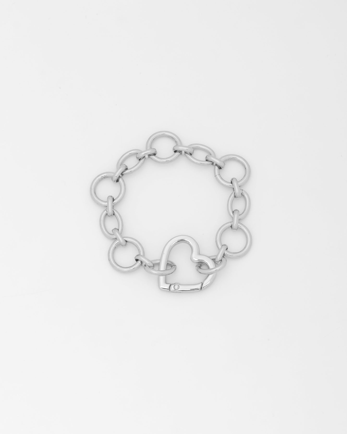 Pulsera Broche Corazón Silver + Aretes