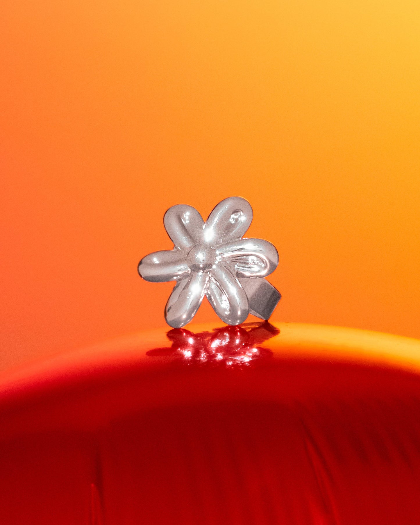 Anillo Flor Flexi Globo Silver