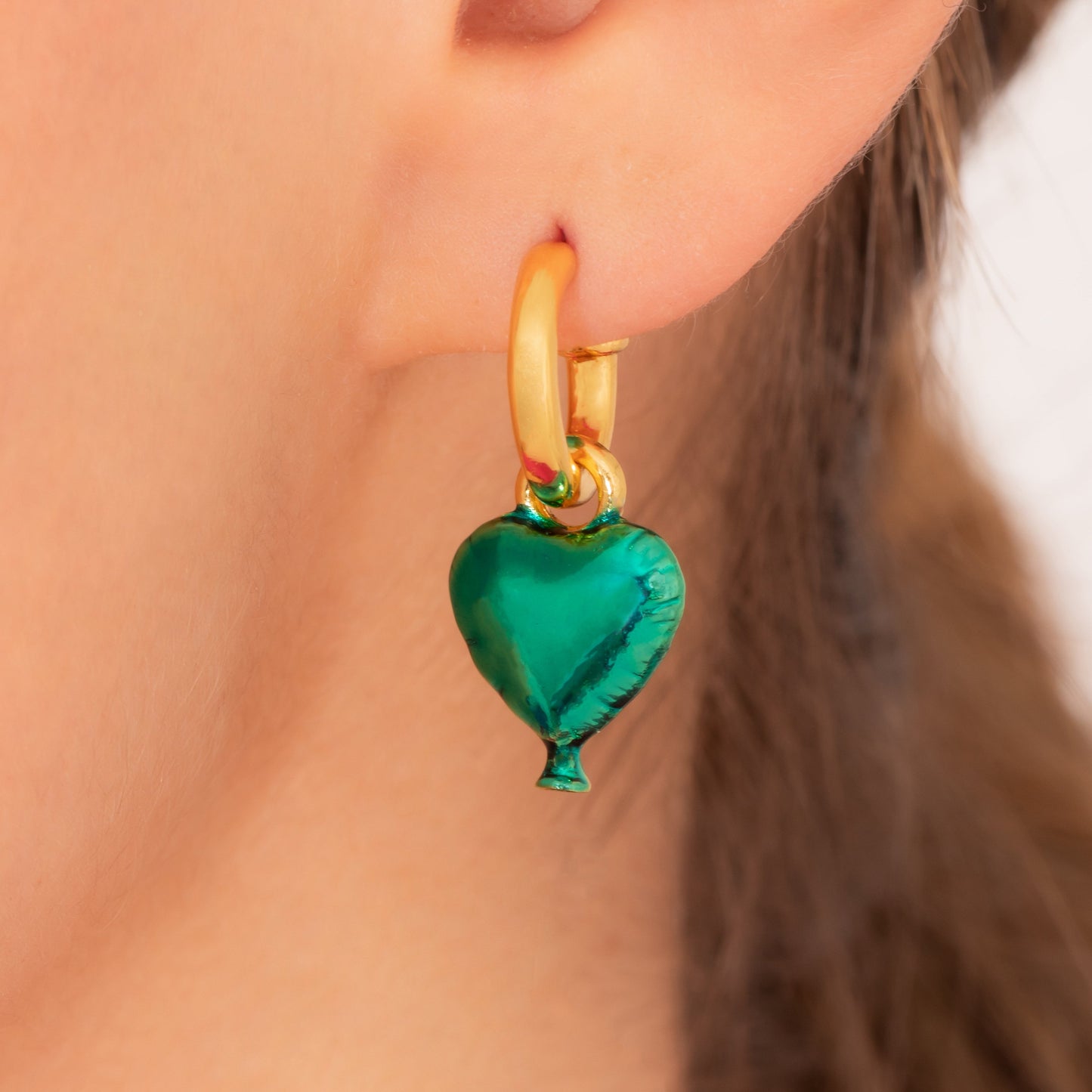 Dijes Mini para Argollas Corazón VERDE