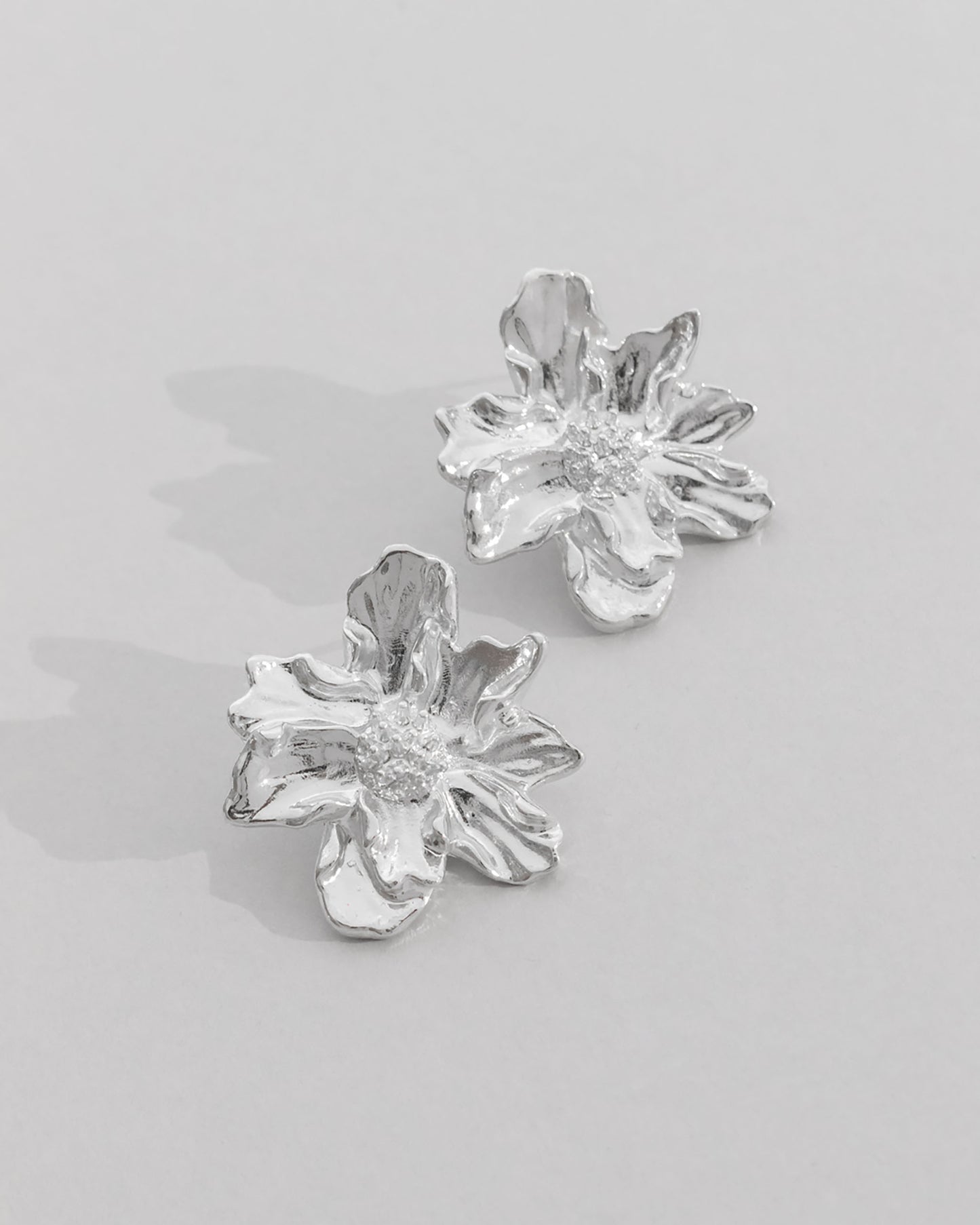 Aretes Flor Maxi Plata