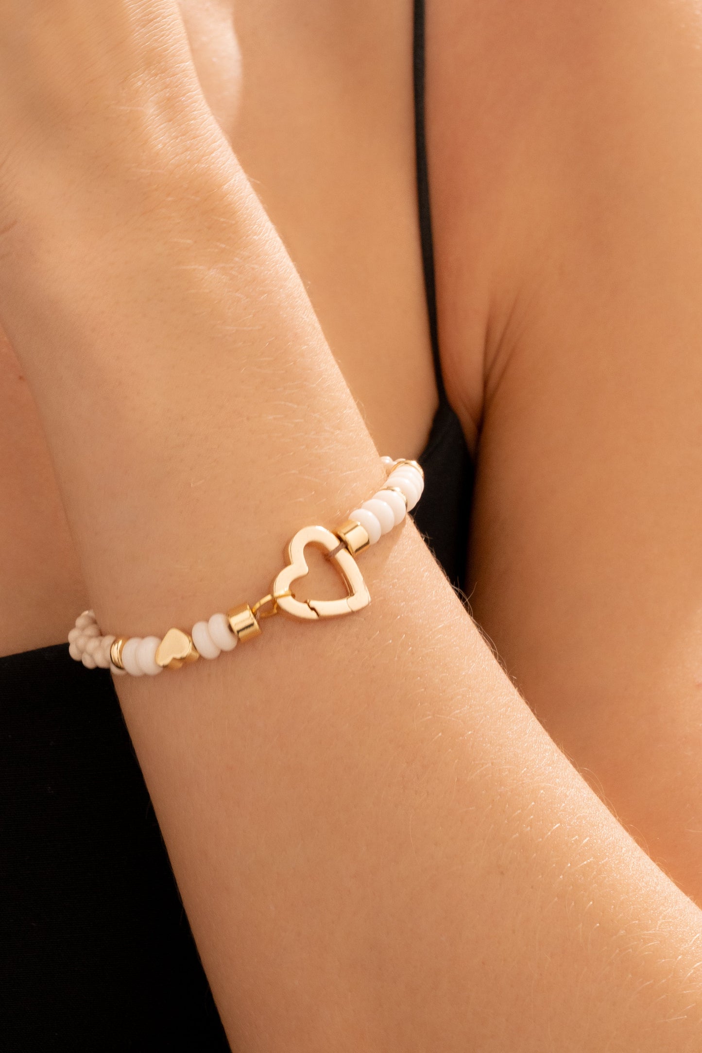 Pulsera Corazón Liso + Aretes