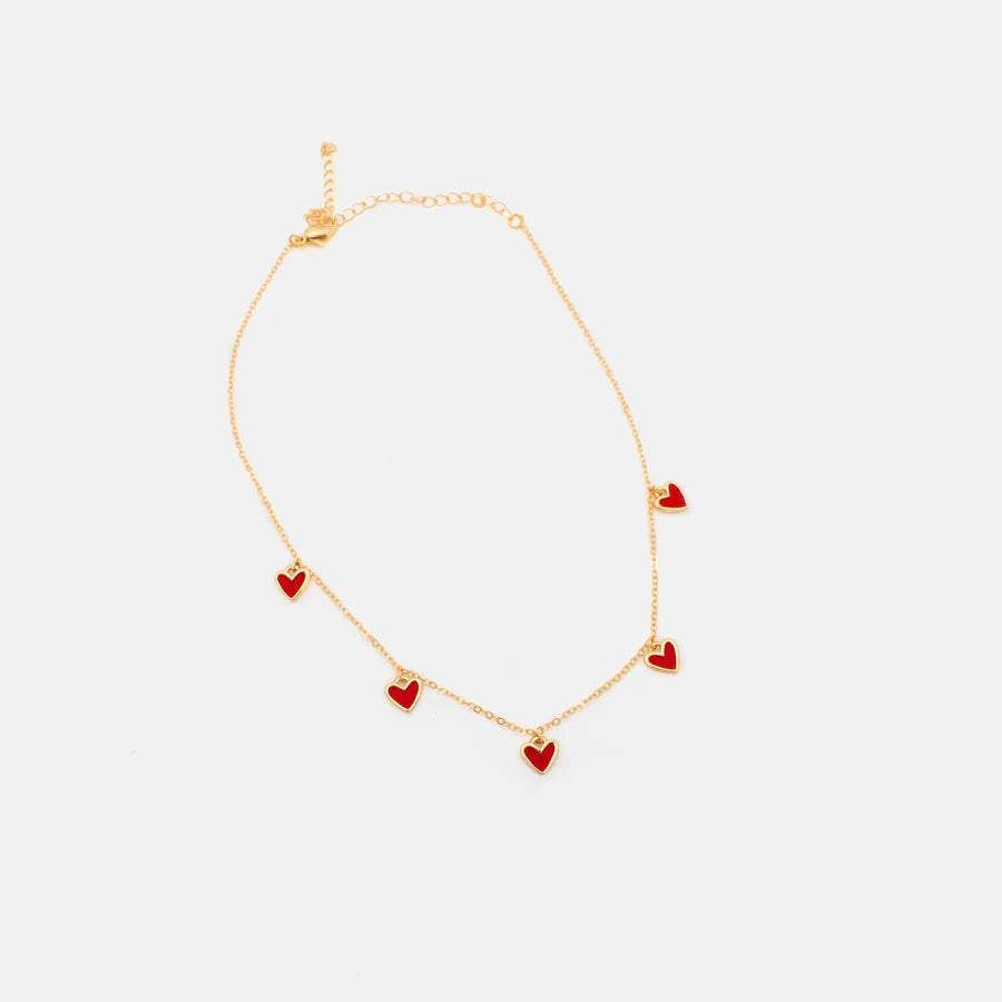 Cadena Multi Corazones Rojos