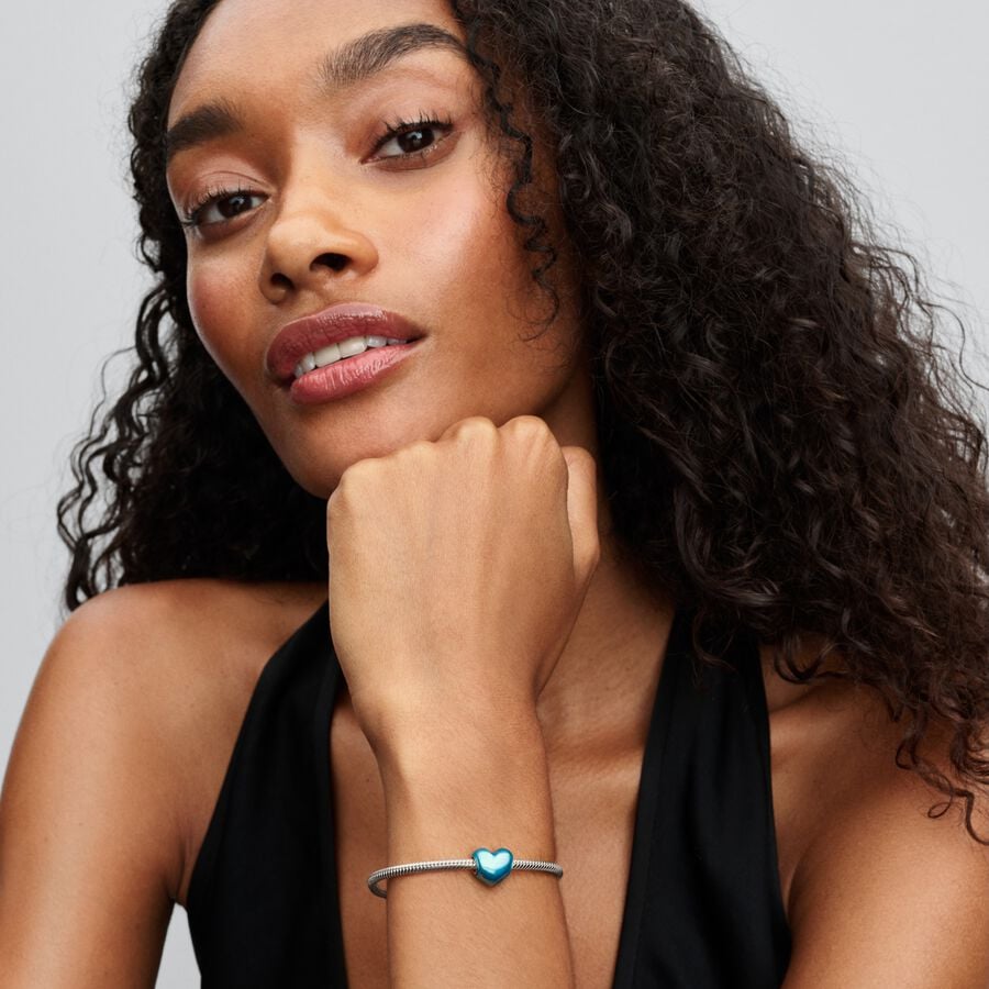 Metallic Sky Blue Heart