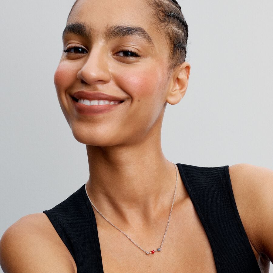 Arrow & Murano Glass Heart Necklace