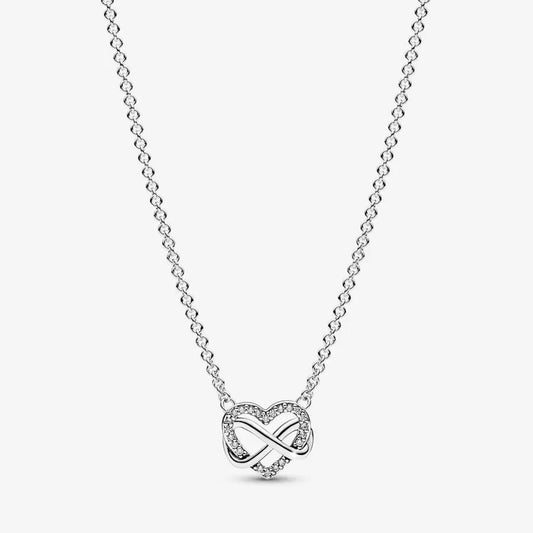 Sparkling Infinity Heart Collier Necklace