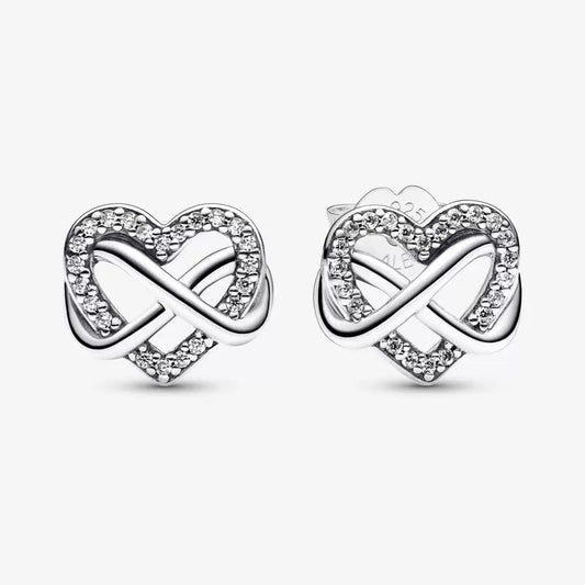 Sparkling Infinity Heart Stud