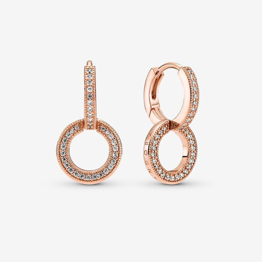 Sparkling Double Rose Hoop