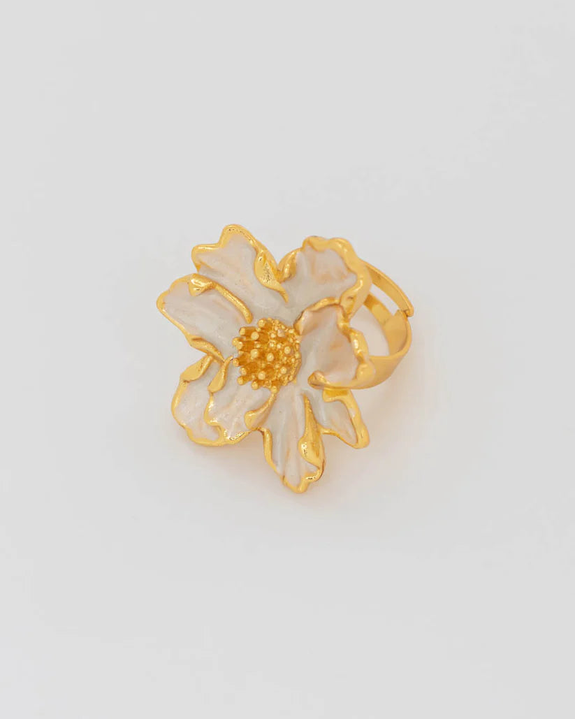Anillo Maxi Flor Perlados