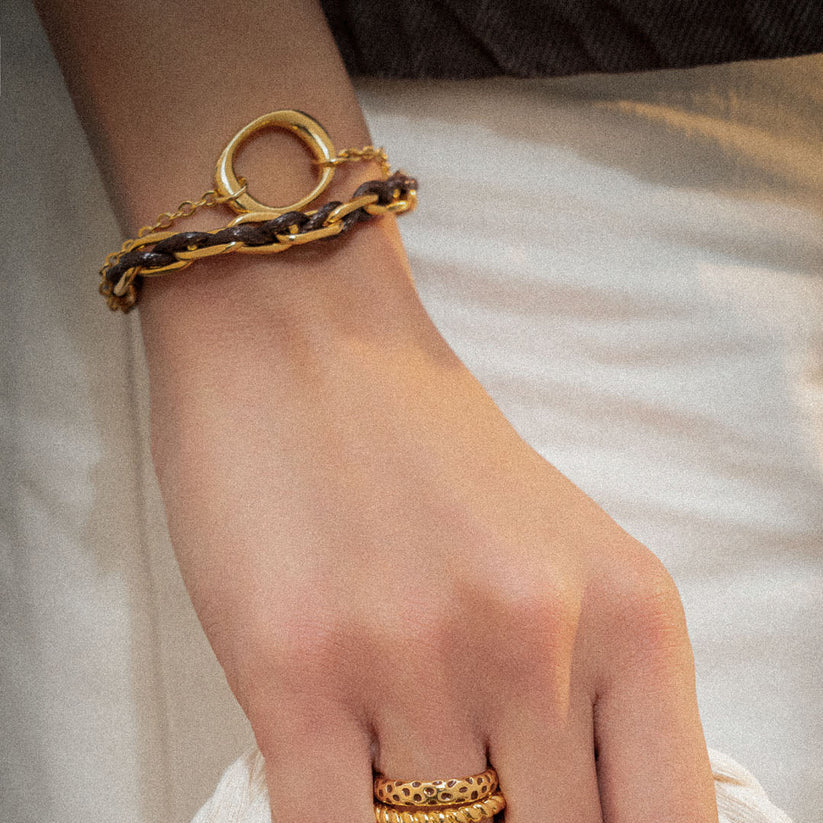 Pulsera Ovalo Cordón Entrelazado